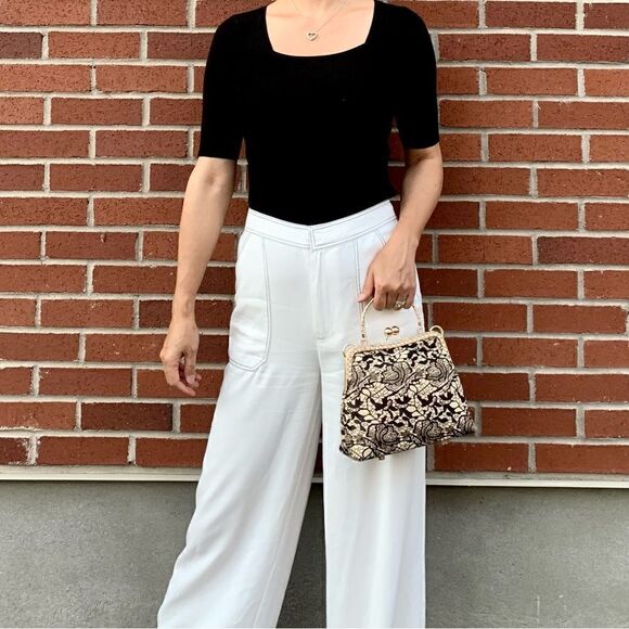 Handmade Real Hair-on-horsehide Black Lace Print Kisslock Bag & Small Purse Set - Picture 8 of 16